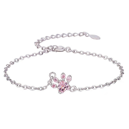 Rose Gold Silver Geometric Footprint Bracelet