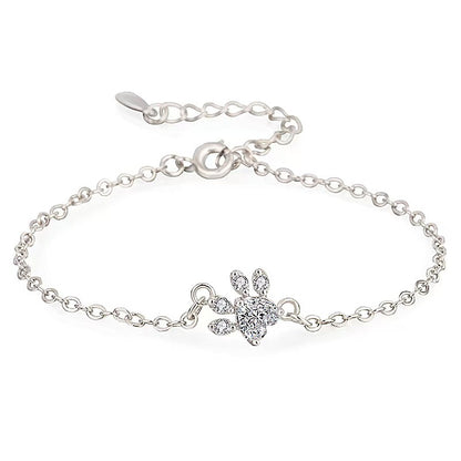 Rose Gold Silver Geometric Footprint Bracelet
