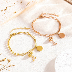 7910 Patchwork Gourd Bracelet Gold