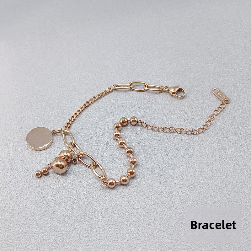 Rose Gold Titanium Steel First Jewelry
