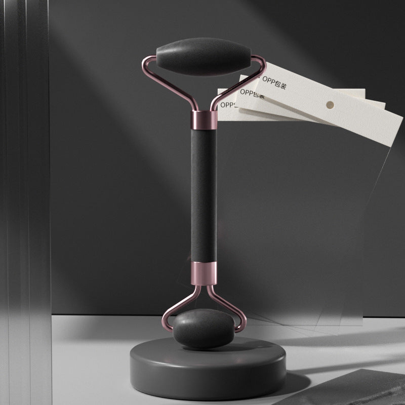 Rose Quartz Facial Massage Roller and Heart-Shaped Scraping Board