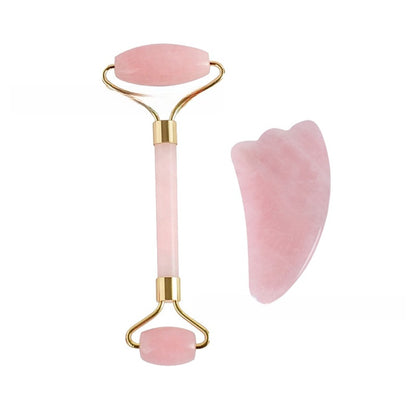 Rose Quartz Facial Roller and Gua Sha Tool