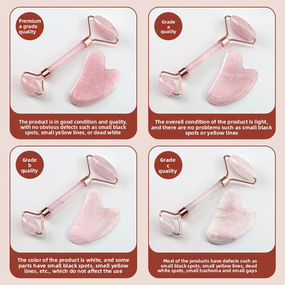 Rose Quartz Facial Roller and Heart Gua Sha