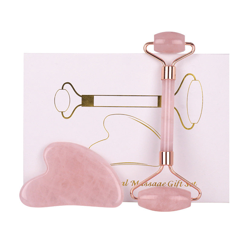Rose Quartz Facial Roller and Heart Gua Sha