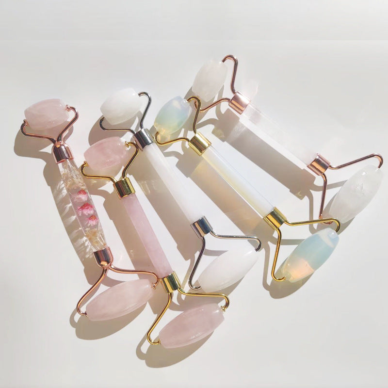Rose Quartz Facial Roller Massage Tool
