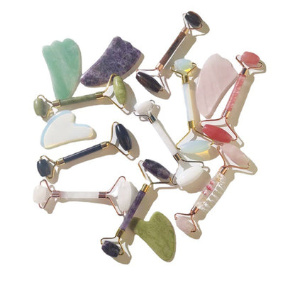 Rose Quartz Facial Roller Massage Tool
