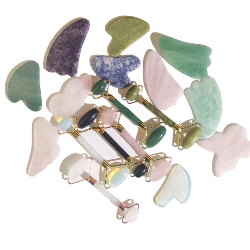 Rose Quartz Facial Roller Massage Tool