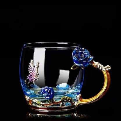 Rose Sculpted Glass Cup