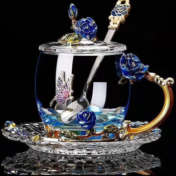 Rose Sculpted Glass Cup