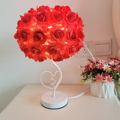 Rose-shaped table lamp