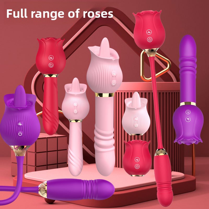 Rose Sucking Telescopic Vibrator for Women