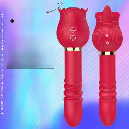 Rose Sucking Telescopic Vibrator for Women