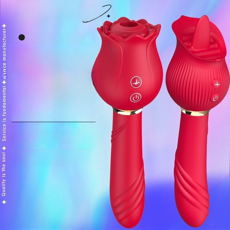Rose Sucking Telescopic Vibrator for Women