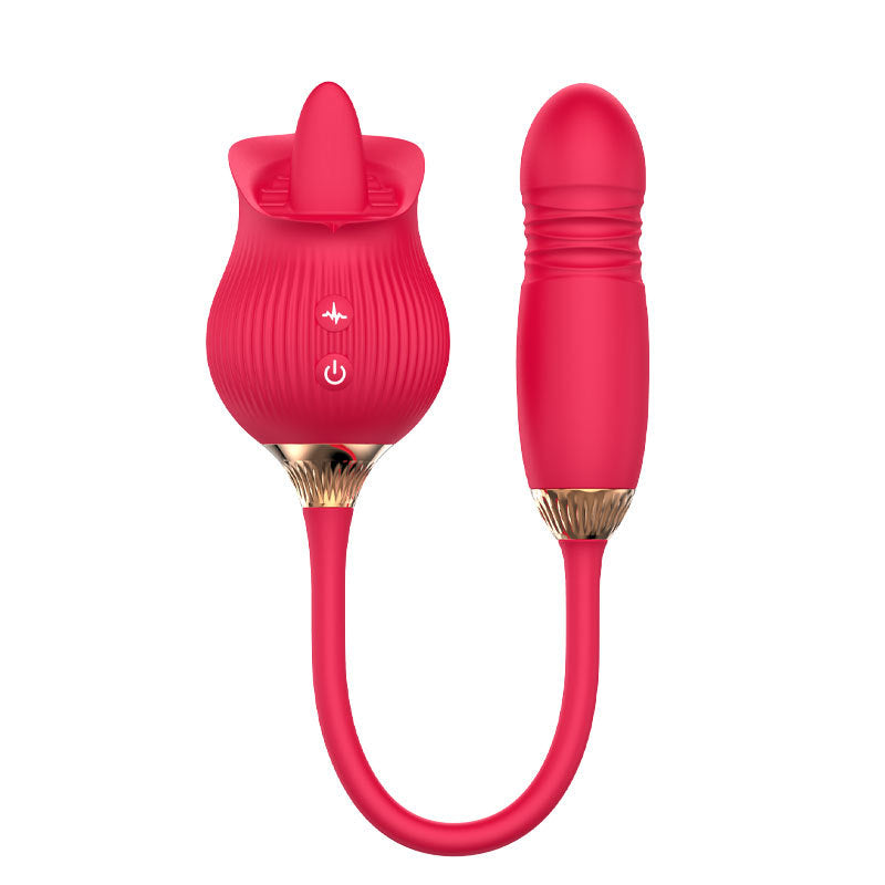 Rose Sucking Telescopic Vibrator for Women