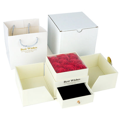 Rose Theme Jewelry Gift Box with Handbag