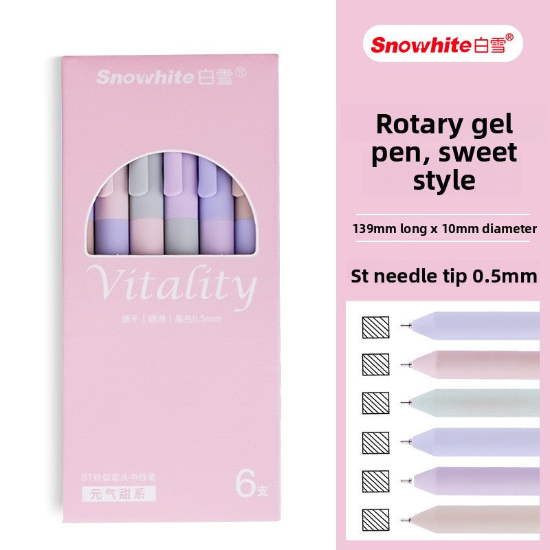 Rotary Gel Pen with Quick-Drying Ink