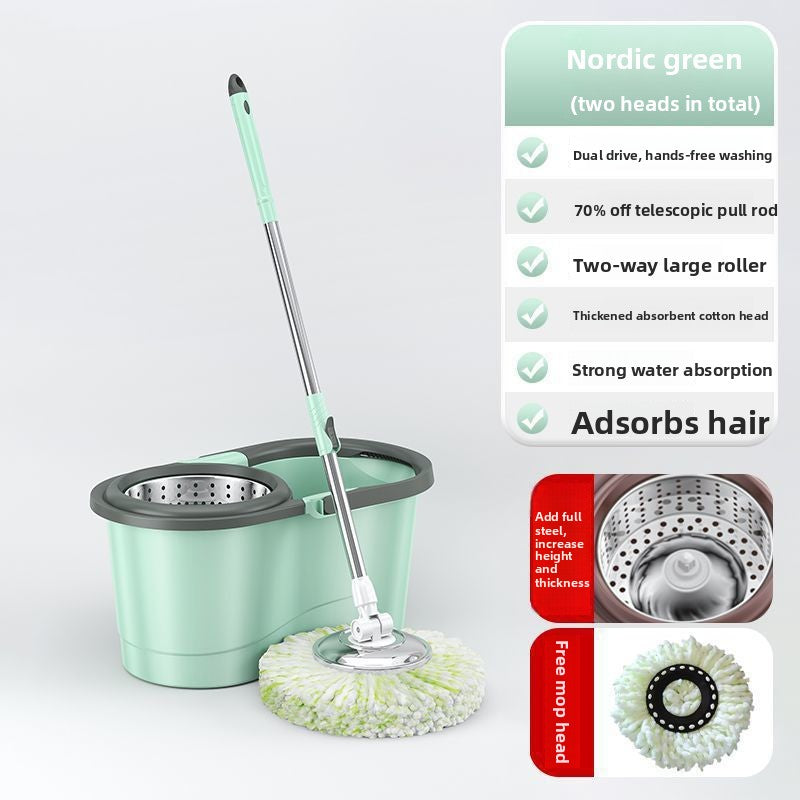 Rotary Mop Bucket with Self Wringing and Handle