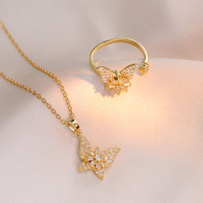 Rotatable Butterfly Necklace