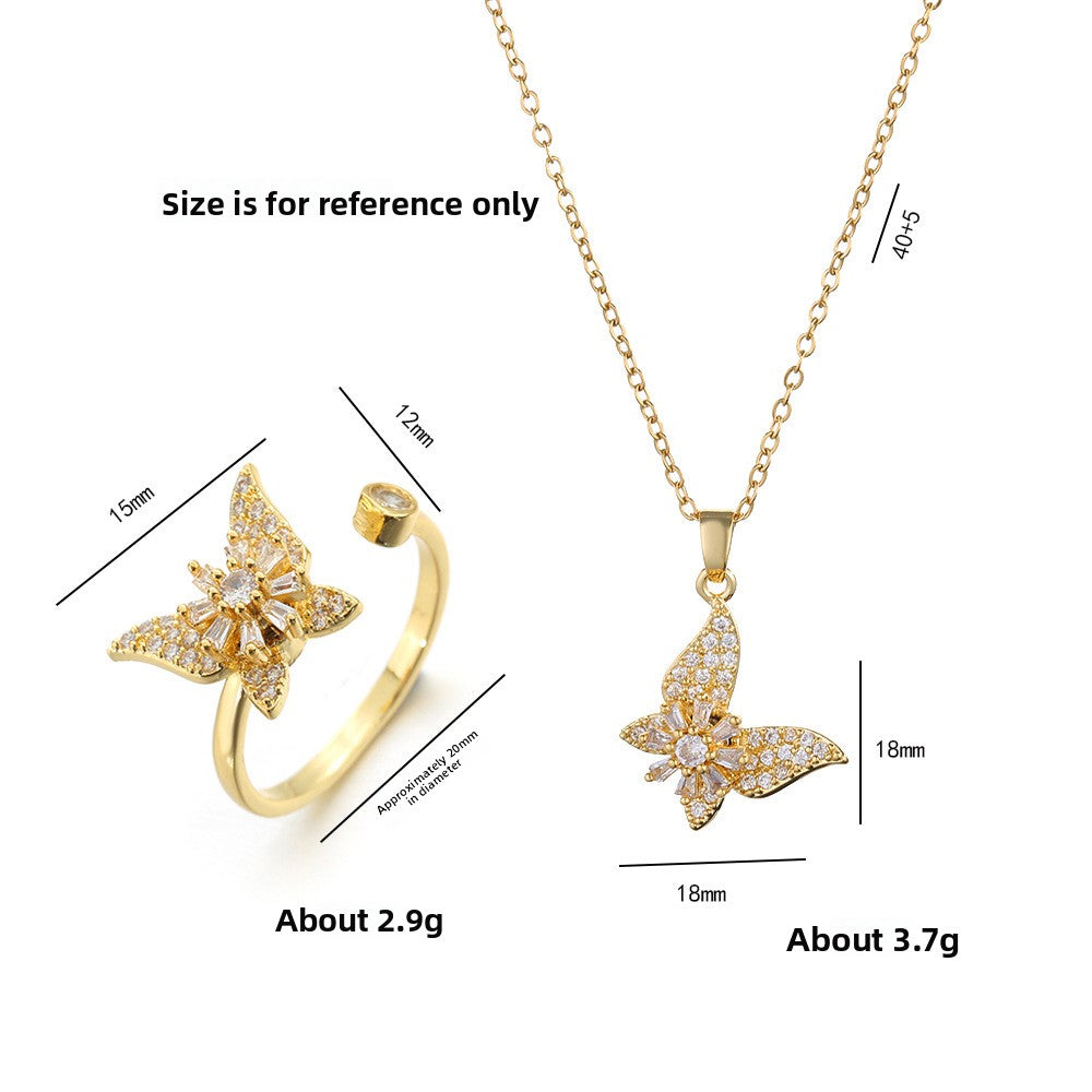 Rotatable Butterfly Necklace