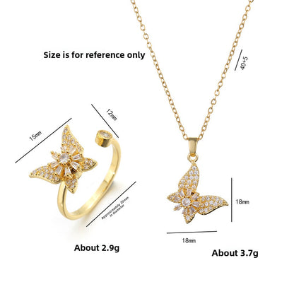 Rotatable Butterfly Necklace
