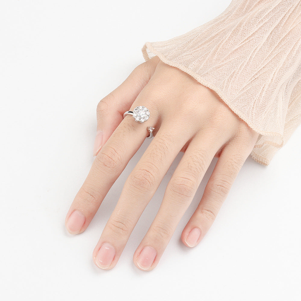 Rotatable Geometric Fashion Ring