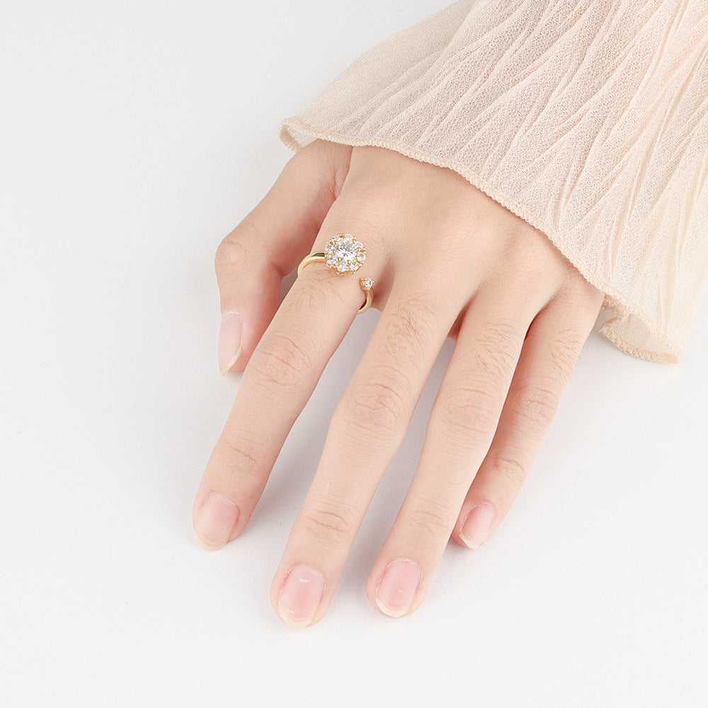Rotatable Geometric Fashion Ring