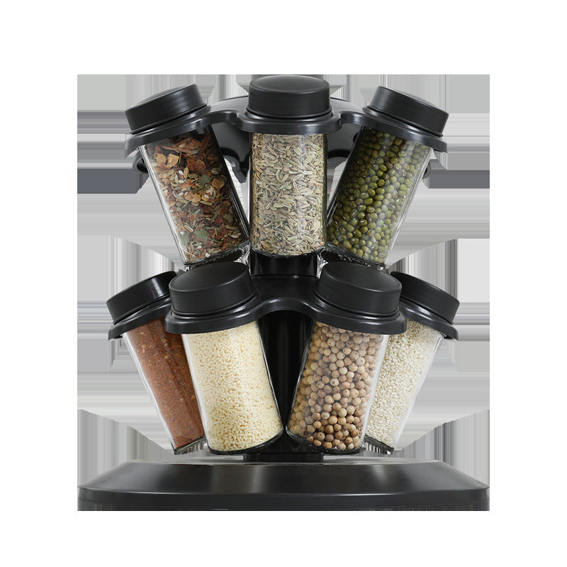 Rotatable Glass Spice Bottle Rack
