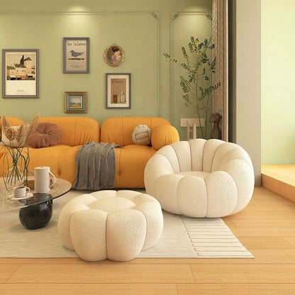 Rotatable Lazy Sofa Chair with Ottoman