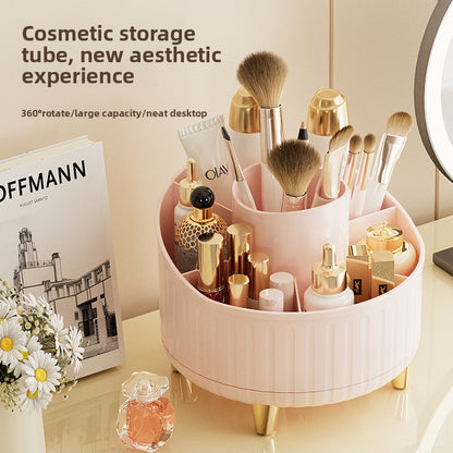 Rotatable Makeup Brush Organizer with Dustproof Cover