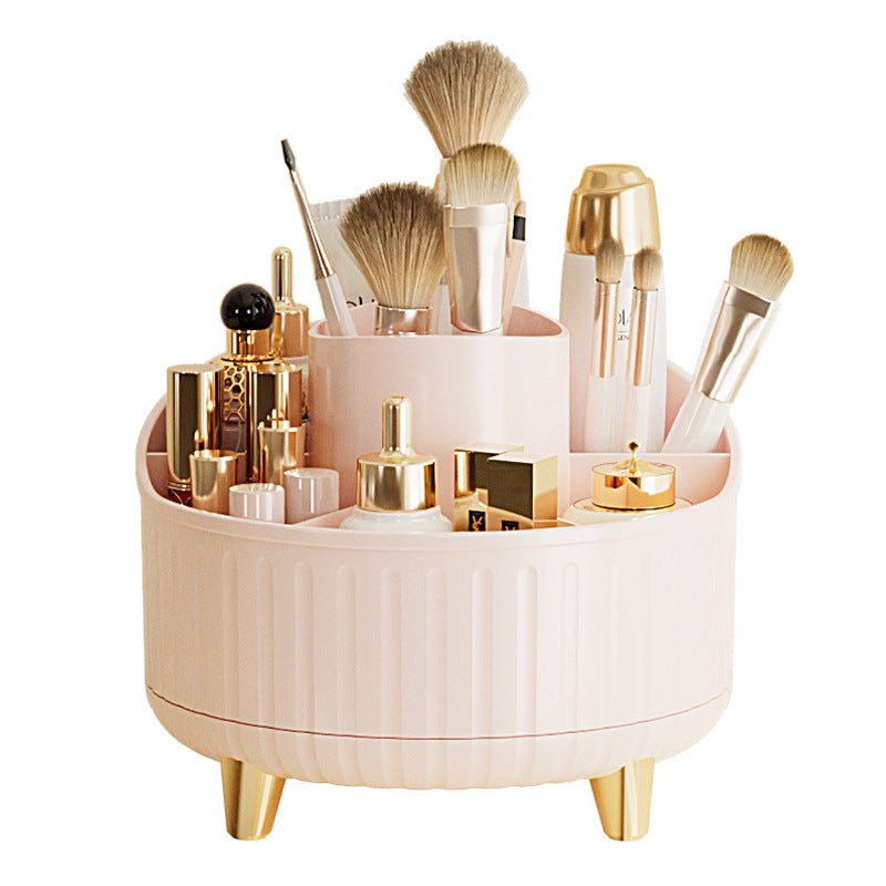 Rotatable Makeup Brush Organizer with Dustproof Cover