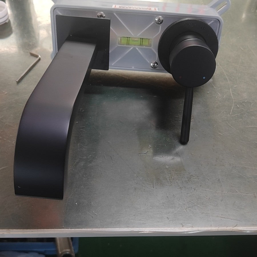 Rotatable Matte Black Wall Mounted Basin Faucet