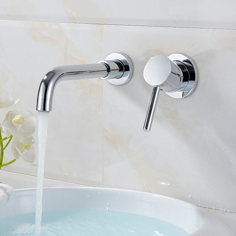 Rotatable Matte Black Wall Mounted Basin Faucet
