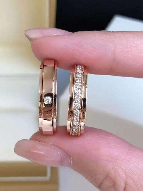 Rotatable Moissanite Diamond Ring Gold Plated Couple Bands