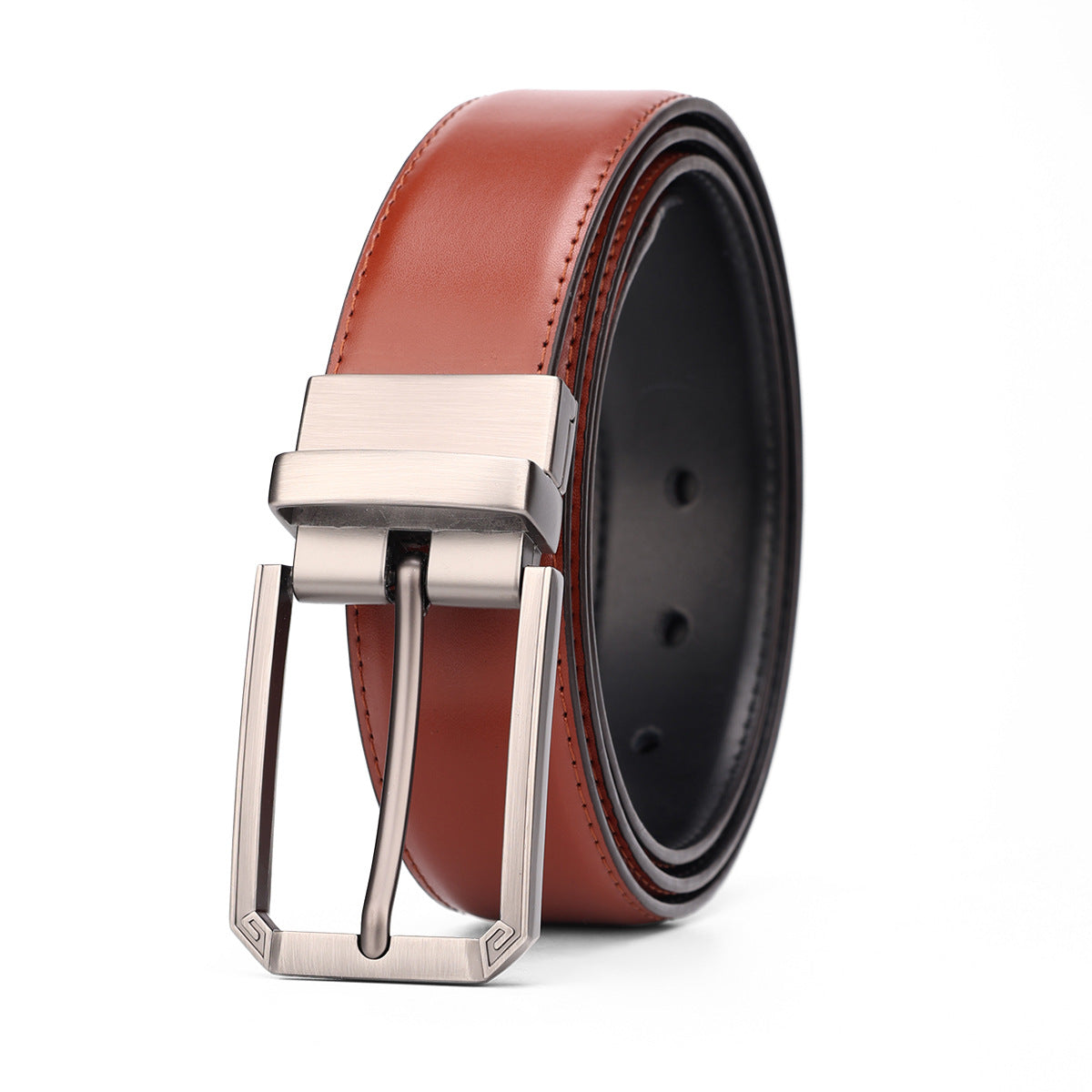 Rotatable Pin Buckle Leather Belt