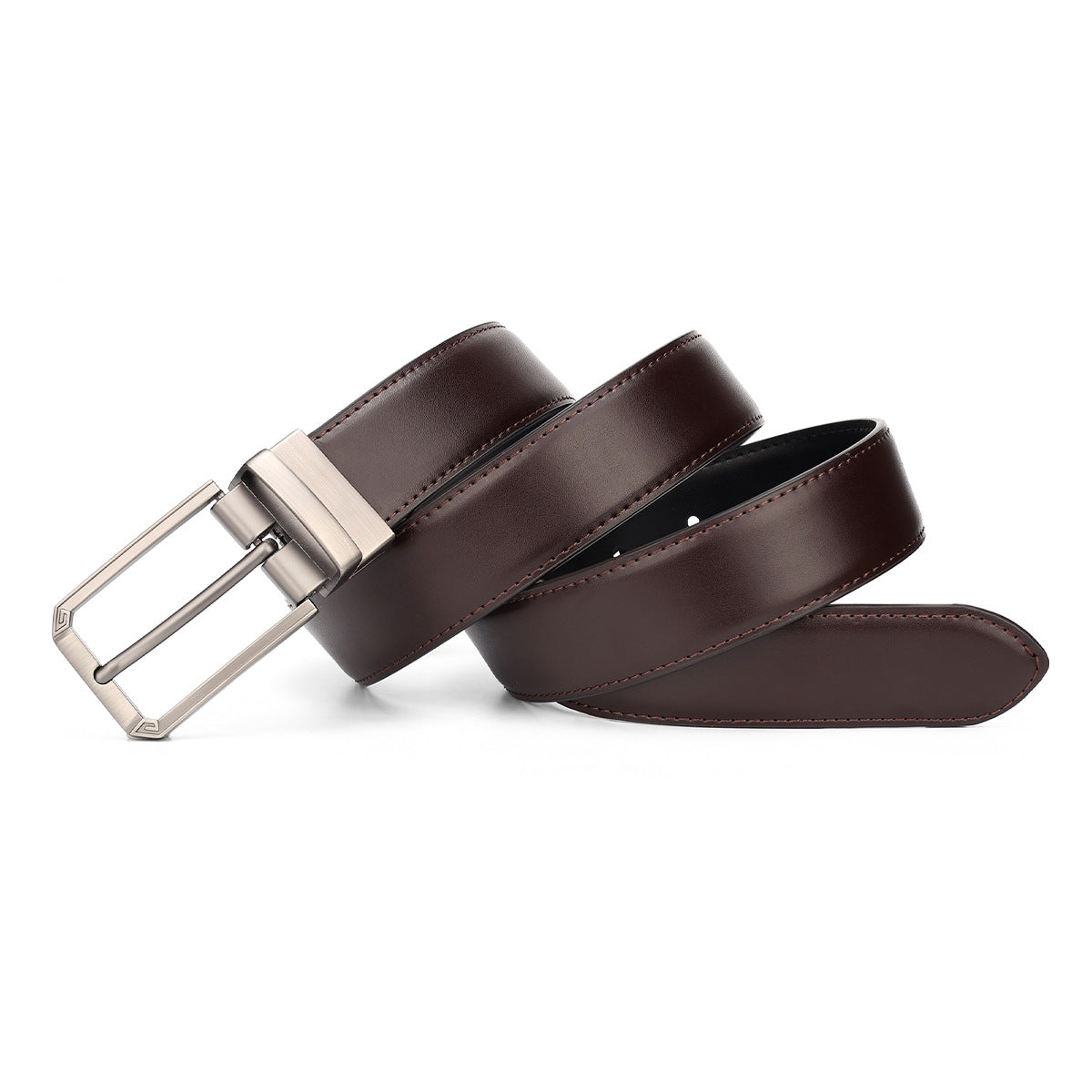 Rotatable Pin Buckle Leather Belt