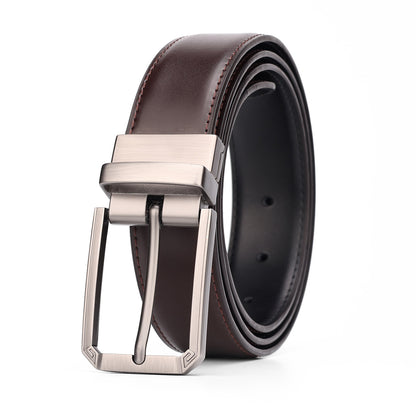 Rotatable Pin Buckle Leather Belt