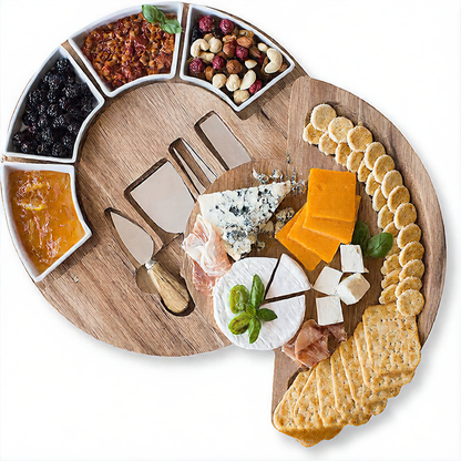 Rotatable round cutting board