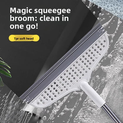 Rotatable Silicone Cleaning Broom for Floors and Bathrooms