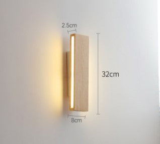 Rotatable Solid Wood LED Wall Lamp