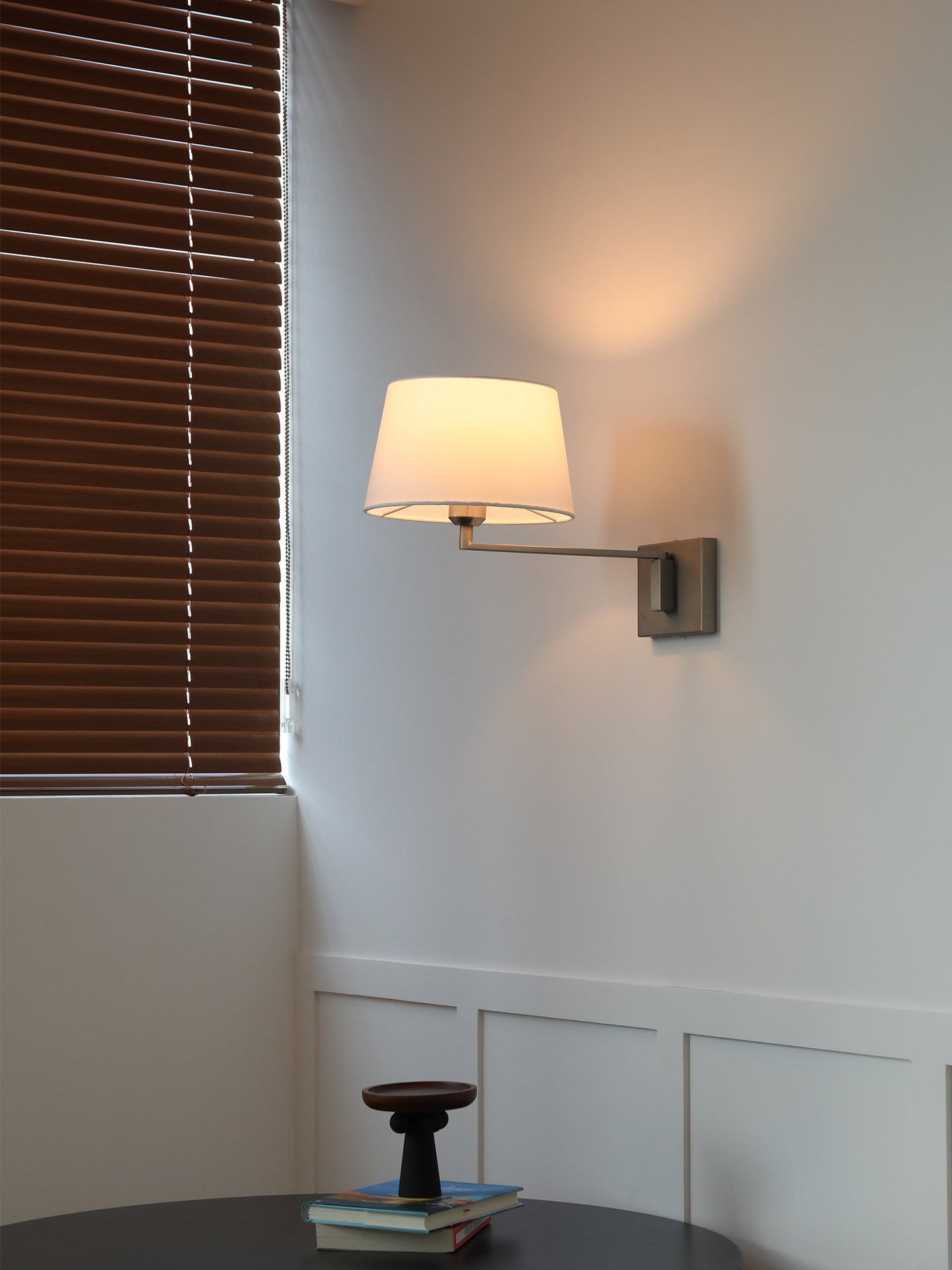 Rotatable Stainless Steel Wall Lamp with Fabric Shade