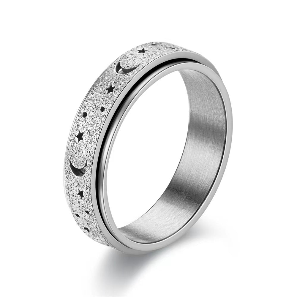 Rotatable Star Moon Cut-Out Ring