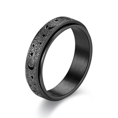 Rotatable Star Moon Cut-Out Ring