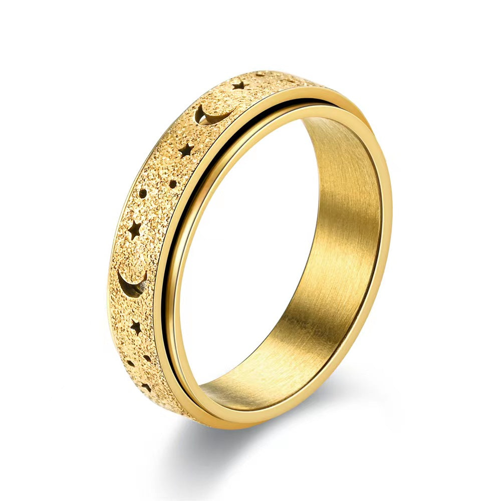Rotatable Star Moon Cut-Out Ring