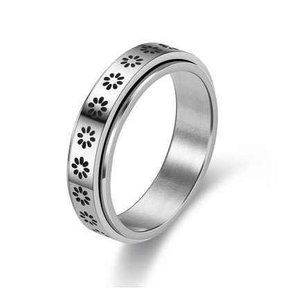 Rotatable stress-relieving and anxiety-reducing ring