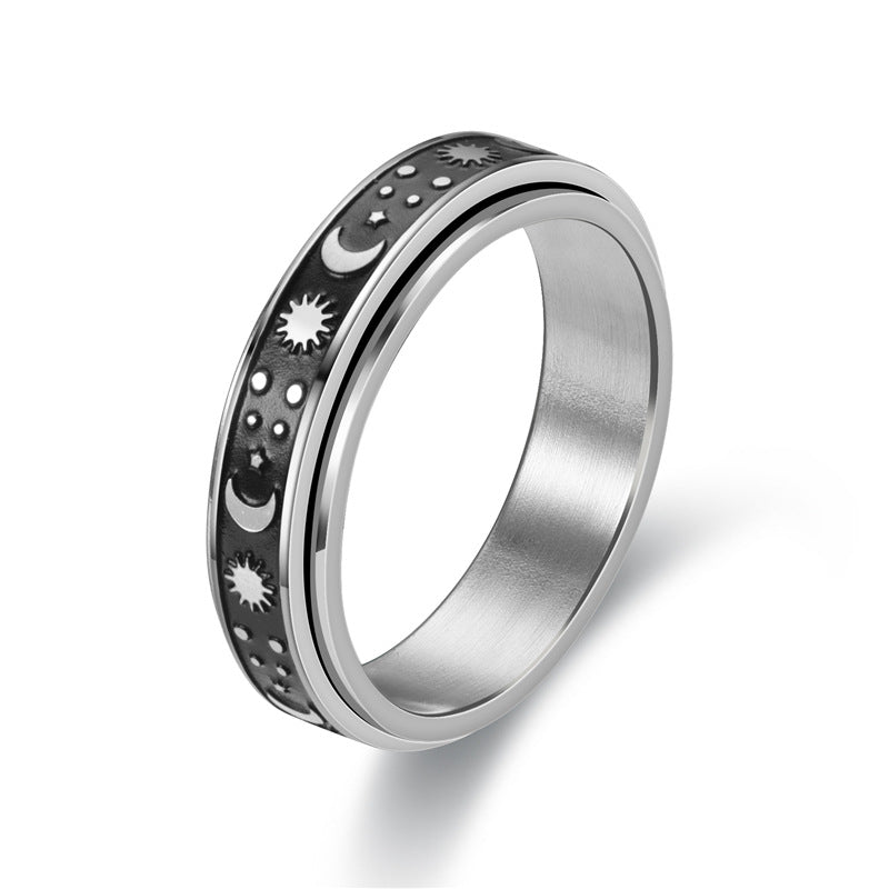Rotatable stress-relieving and anxiety-reducing ring