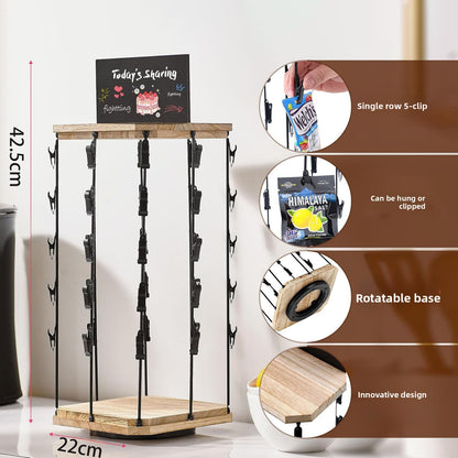 Rotatable Wooden Snack Storage Display Rack