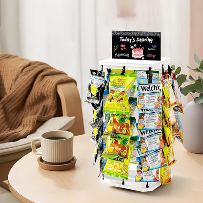 Rotatable Wooden Snack Storage Rack