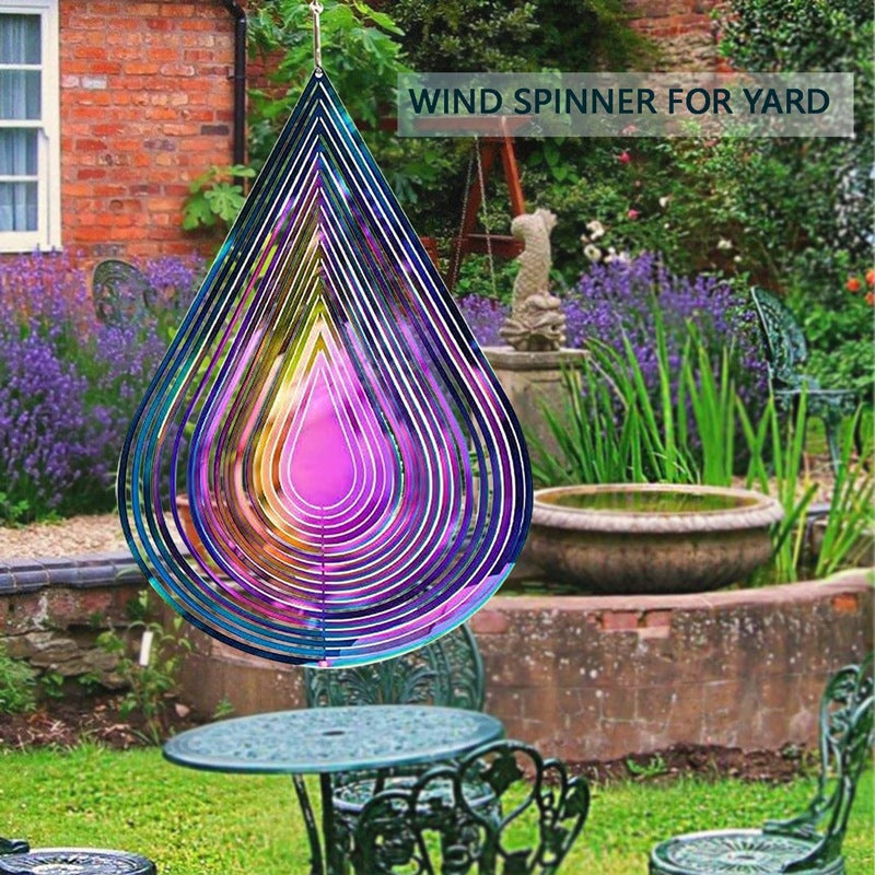 Rotating 3D Stainless Steel Wind Chime Garden Decoration