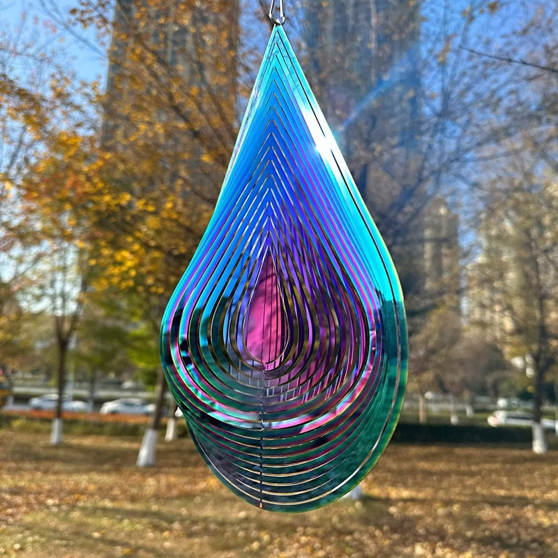 Rotating 3D Stainless Steel Wind Chime Garden Decoration