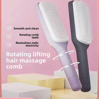 Rotating Air Cushion Hair Comb with Telescopic Handle